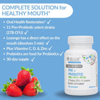 StellaLife Oral Prebiotic & Probiotic Lozenges for Teeth and Gums – 27B CFU, 11 Strains, Dental Probiotic for Bad Breath, Immune Support with VIT C, D3 & Zinc (Strawberry Flavor) 30 Day