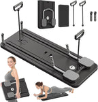 JANUA Pilates Board - Pilates Reformer Set, Multi-Purpose Foldable Pilates Reformer Board for Home, 5 in 1 Pilates Sliding Board