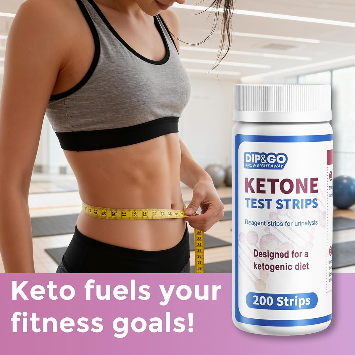 200ct Ketone Test Strips, Keto Strips Urine Test, Ketosis Test Strips