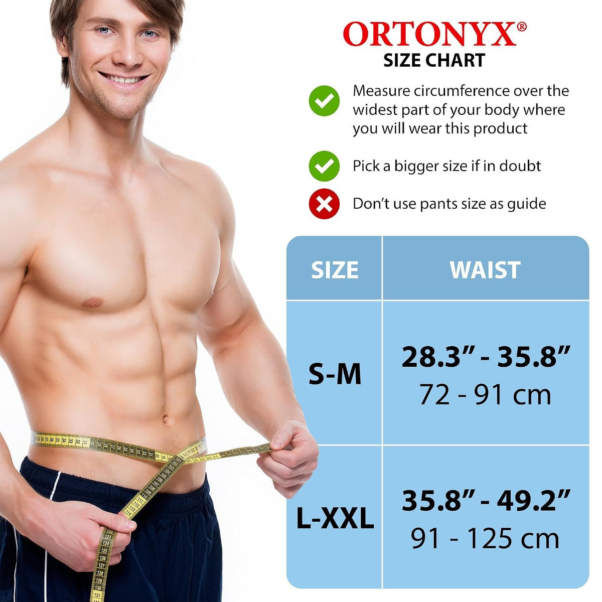 ORTONYX Umbilical Hernia Belt for Men and Women - Abdominal Support Binder with Compression Pad - Navel Ventral Epigastric Incisional and Belly Button Hernias Surgery Prevention Aid (Large-XXL)