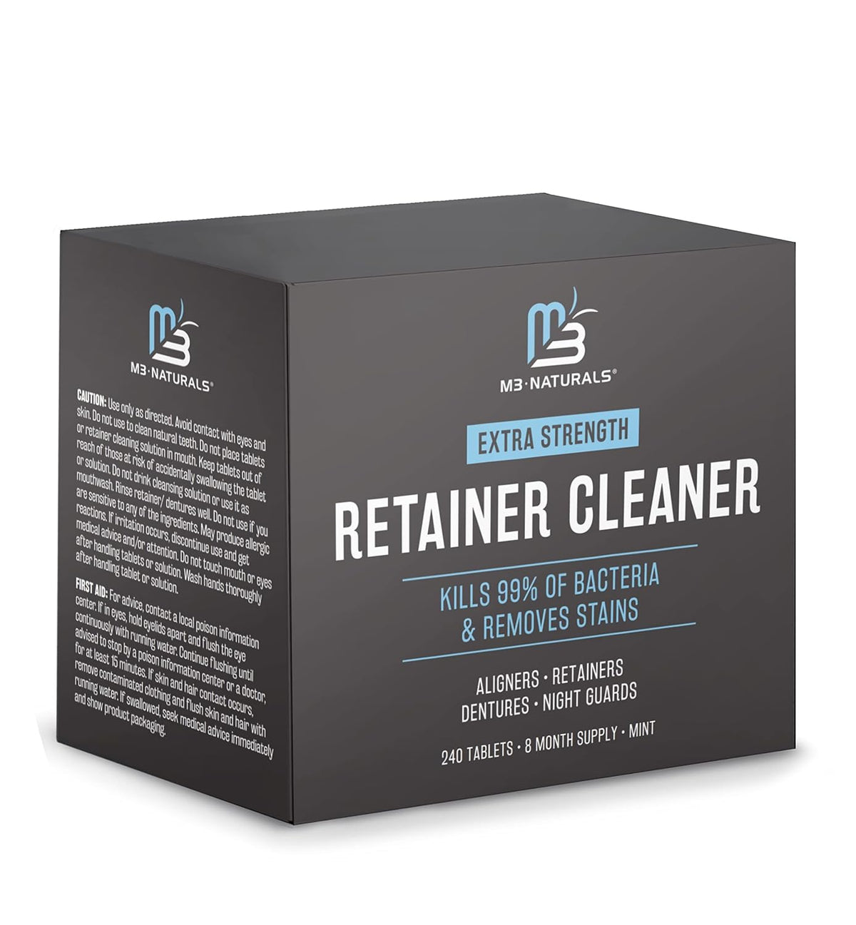 Retainer Cleaner Tablets, Denture Cleaner, Mint, 8 Month Supply by M3