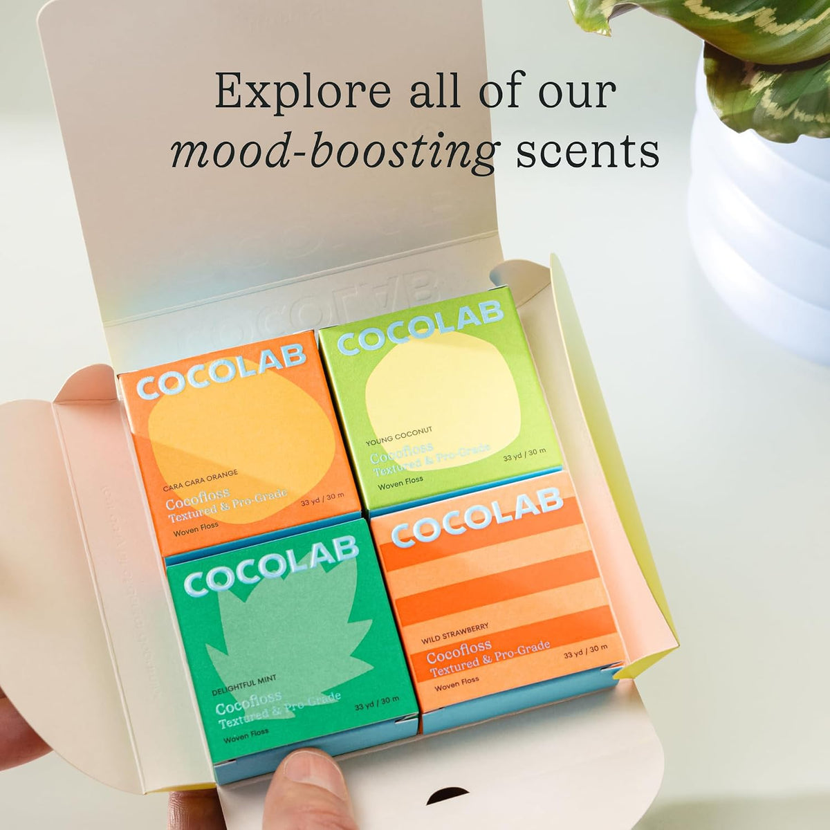 Cocofloss Expanding Woven Dental Floss by COCOLAB, Mint Scent, 4-Pack | Dentist-designed, 500+ interwoven fibers, coconut oil infused, cruelty-free & vegan, adults & kids daily oral care