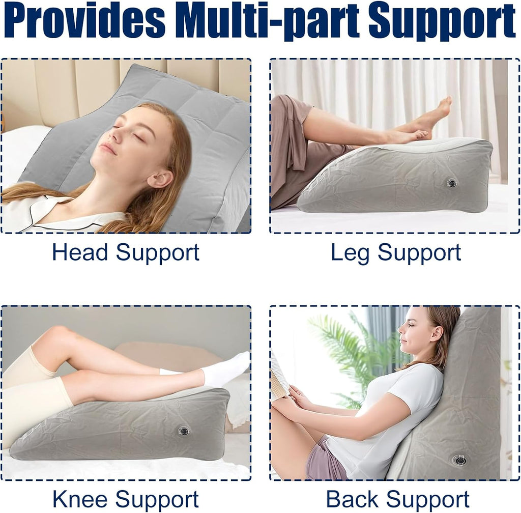 65 x 50 x 25 cm Inflatable Wedge Pillow Portability Cushion Leg Rest Comfort Elevate Tired Legs Wedge Support Pillow for Legs, Improve Blood Circulation and Improve Sleep