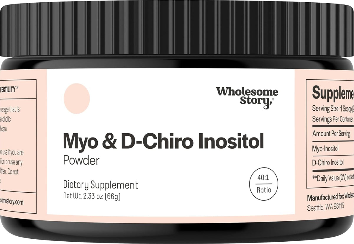 Myo-Inositol & D-Chiro Inositol Powder | 30-Day Supply | 40:1 Ratio | Hormonal Balance & Healthy Ovarian Function Support for Women | Vitamin B8 | Made in USA (2.17 oz)