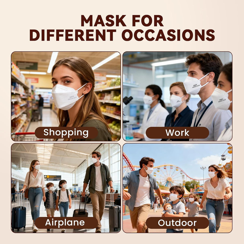 Edith qi KN95 Face Masks for Adults, 50 PCS, 5-Ply Disposable Masks