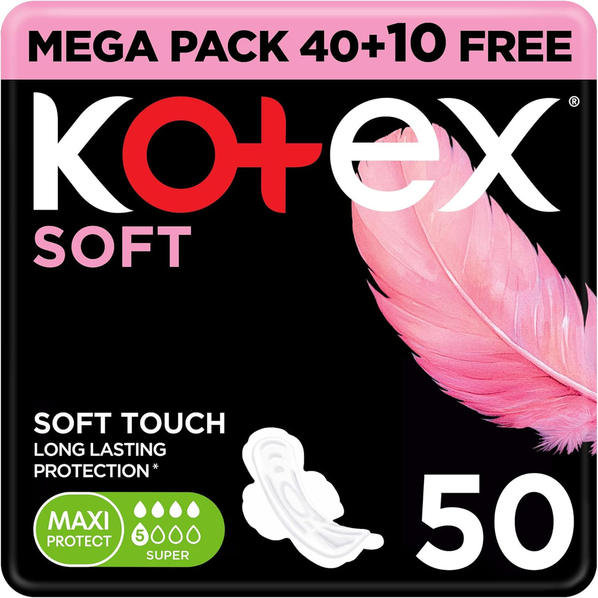 Kotex Sanitary Pads With Wings 50 pads