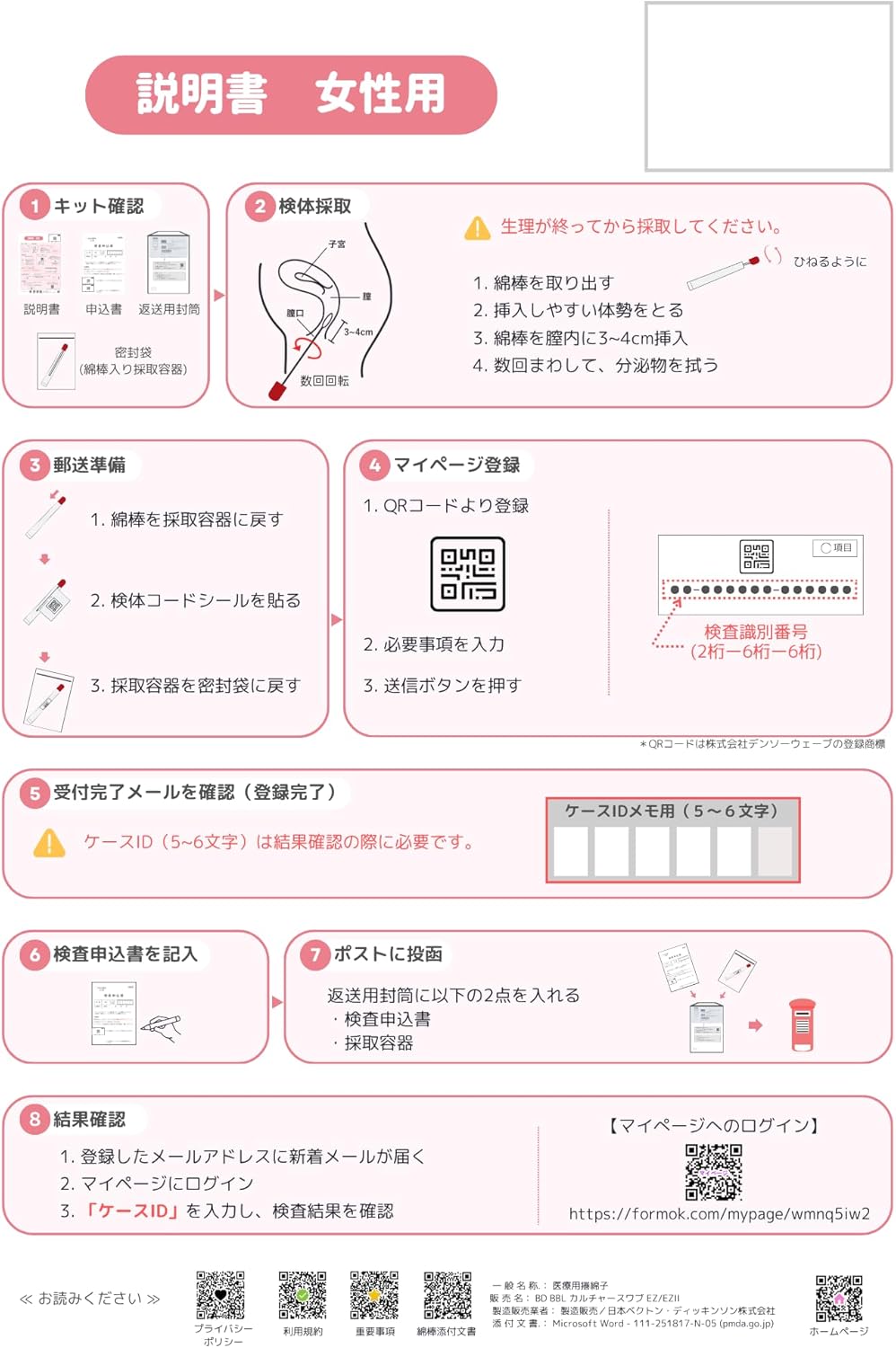 STD-W22 STI Test Kits Made in Japan