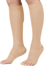 Compression Socks, Open Toe, Medical 20-30 mmHg Graduated Compression Stockings for Men Women, Knee High Compression Sleeves for Pregnancy, Varicose Veins, Relief Shin Splints, Nursing, Edema, Sports