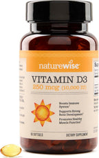 NatureWise Vitamin D3 10000IU Supplement, Immune Support, 90 Mini Softgels