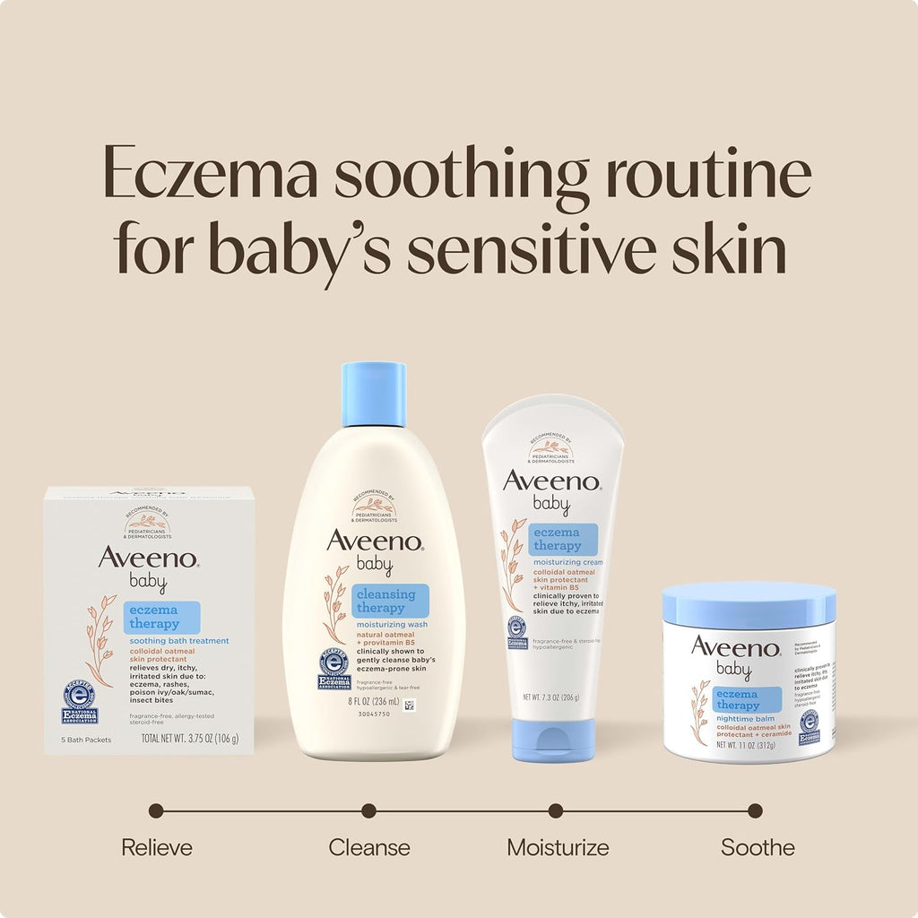 Aveeno Baby Eczema Therapy Nighttime Body Balm, Hypoallergenic, 11 oz | Made with Colloidal Oat & Ceramides, Soothes Dry, Itchy Skin Due to Eczema, HSA/FSA Eligible, No Added Fragrances or Steroids
