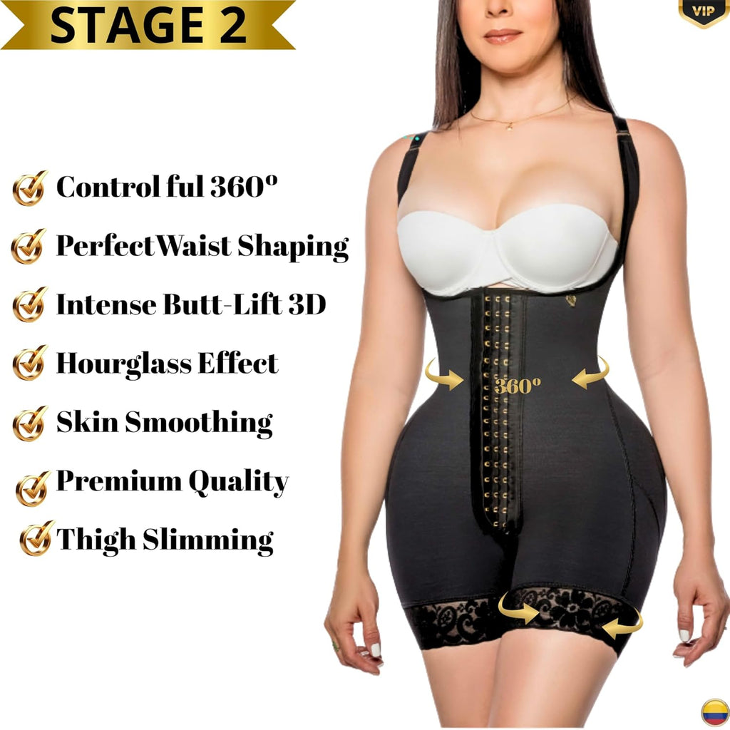 Colombian Shapewear Faja, Bodysuit Stage 2 Post-Surgery, BBL, Lipo 360, Tummy Tuck, Luxury Compression.
