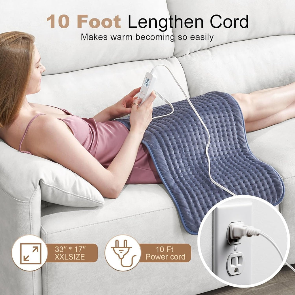 VAAGHANM Heating Pad: 33" x 17" Large Heat Pad for Full Back Coverage