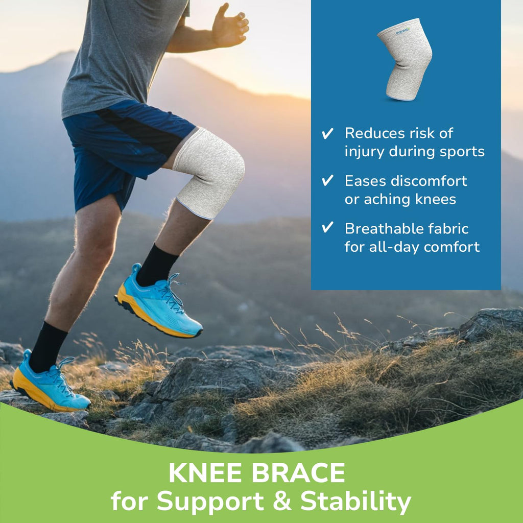 Everactiv Knee Support Sleeve – Compression Support for Arthritis, Joint Pain, and Post-Operative Recovery | Breathable Cotton Inner Lining | Unisex | 1 Pair (Large)