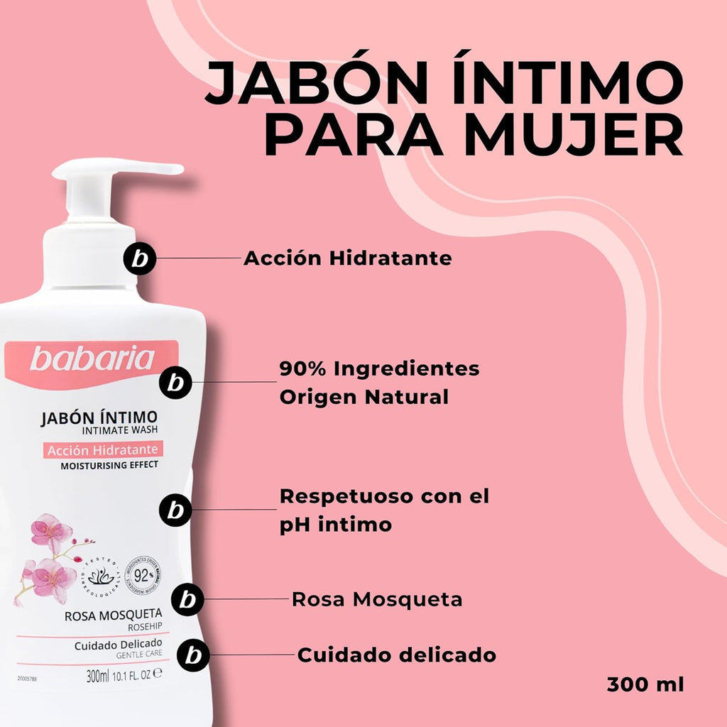 Babaria - Rosehip and Lactic Acid Intimate Gel | Intimate Women's Soap | Intimate Moisturizing Gel | Intimate Women's Soap | PH Intimate