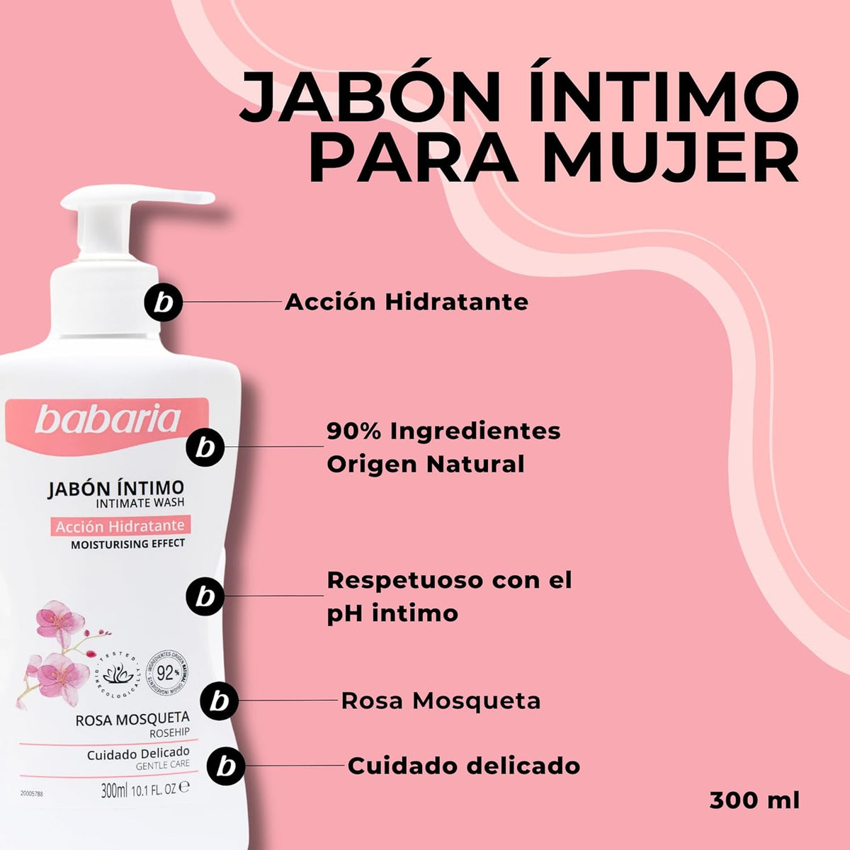 Babaria - Rosehip and Lactic Acid Intimate Gel | Intimate Women's Soap | Intimate Moisturizing Gel | Intimate Women's Soap | PH Intimate