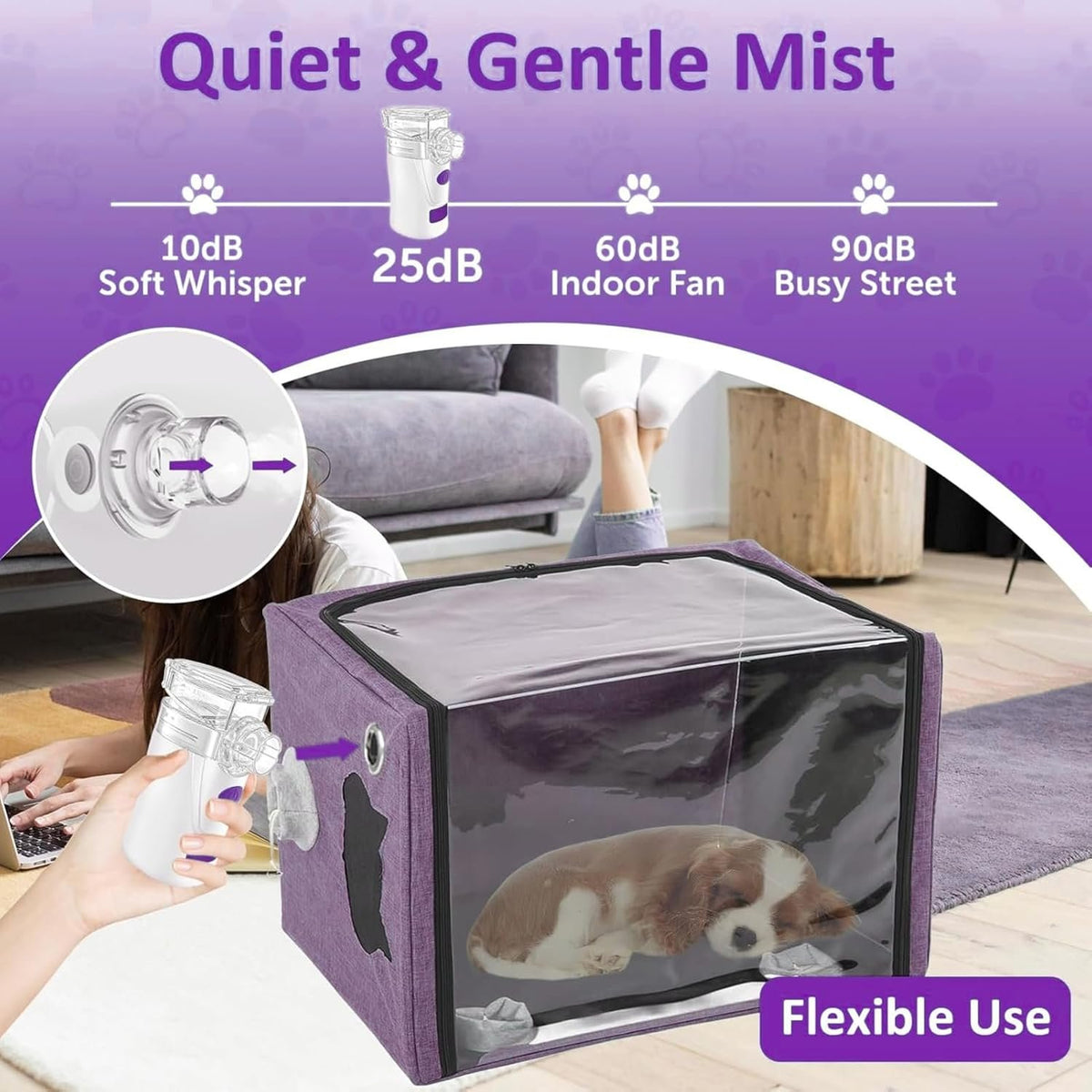 Pet-Mist-Device for Dogs Handheld Dog Pet-Mist-Device – Portable Pet Device with Dog Mask, USB Rechargeable, Quiet Operation
