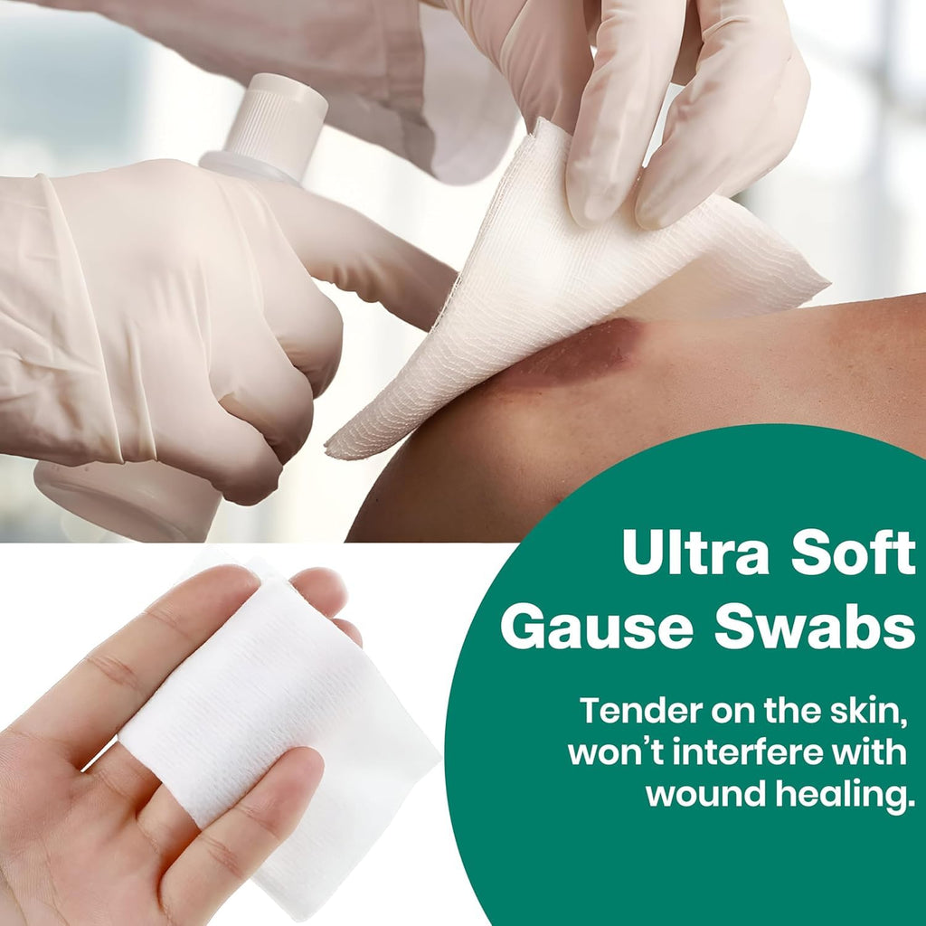 MEDISWAB Sterile Gauze Swab, 10 cm x 10 cm, 12 Ply | 50 Pieces in 10 Pouches (5 per Pouch)