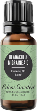 Edens Garden Headache & Migraine Aid Essential Oil Blend- 100% Pure Premium Grade, Undiluted, Natural, Therapeutic, Aromatherapy, The Best for Diffusing, Skin, Humidifiers, Face 10 ml (.33 fl oz)