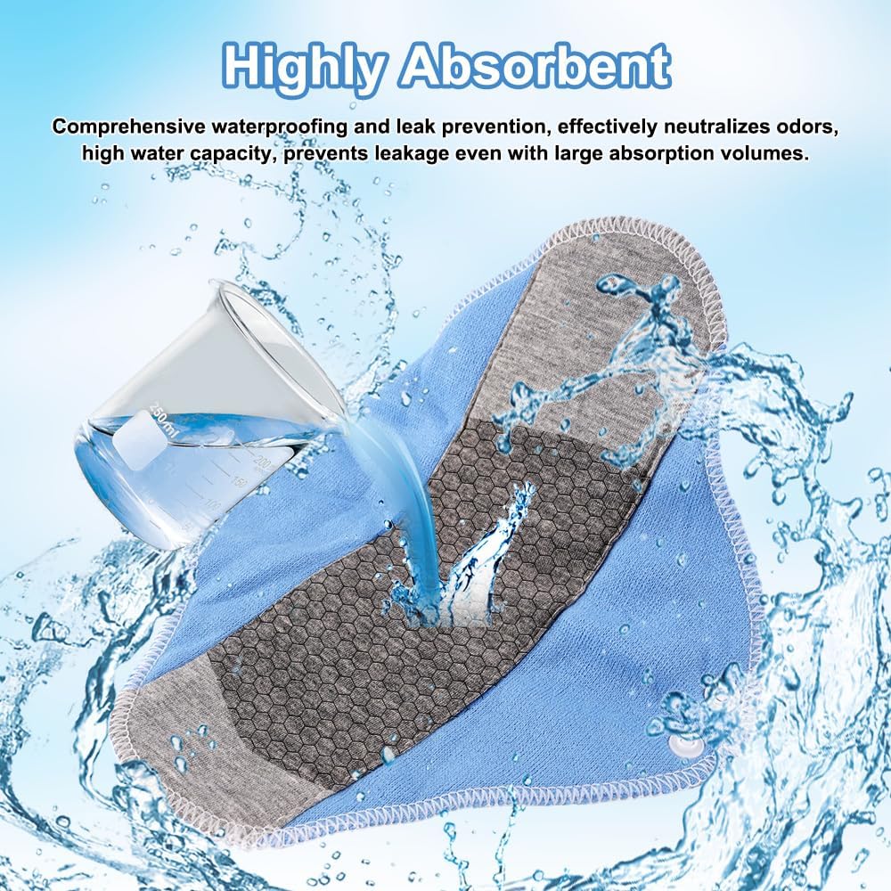 8 Pieces Reusable Sanitary Pads, 23 x 16 cm Washable Panty Protectors, Postpartum Cotton Hygienic Towel, for Menstruation, Leakproof Design, Comfortable, Suitable for All Women.
