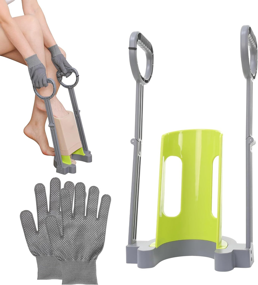 Compression Sock Aid Device | Size for Leg Circ 16 in or Less | Helper Device for Putting on Compression Stocking, Easy On Donning Aid Tool for Socks & Stockings, Durable & User-Friendly Design