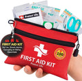 Protect Life Travel First Aid Kit for Car - Small Mini Emergency Kit, 100 Piece Waterproof First Aid Kit for Home, Camping, Boat & Hiking - Includes Emergency Blanket & First Aid Guide