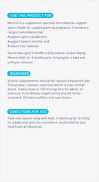 Menevit Pre-Conception Sperm Health Multivitamin with Vitamin C, Zinc, Lycopene and Selenium to Support Sperm Health, Production and Motility, 90 Count