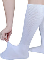 CIRZUEX Extra Wide Socks for Lymphedema Swollen Feet Leg, Bariatric Socks, Cast Boot Sock, Diabetic Non Binding Neuropathy Swelling Women Men 2 Pairs