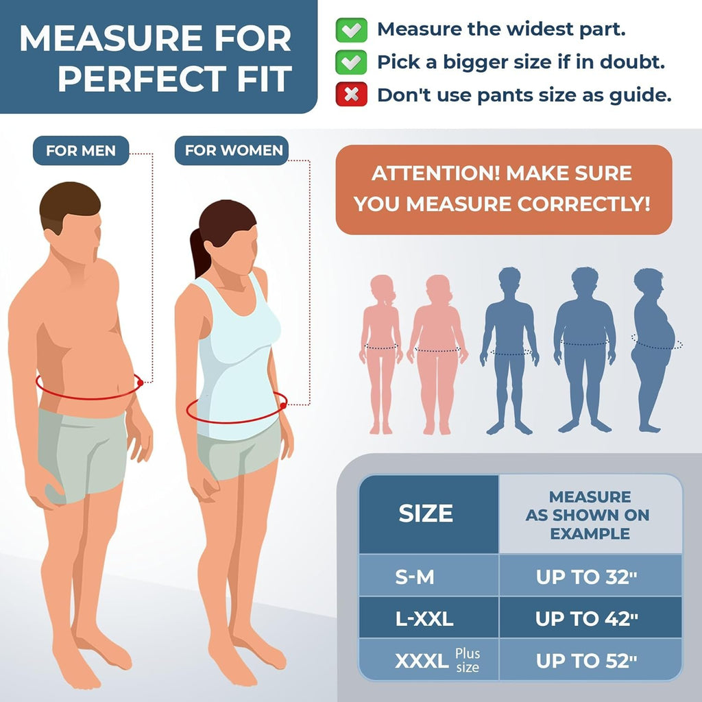 ORTONYX Abdominal Binder for Women & Men. 10" Wide Belly Compression Wrap