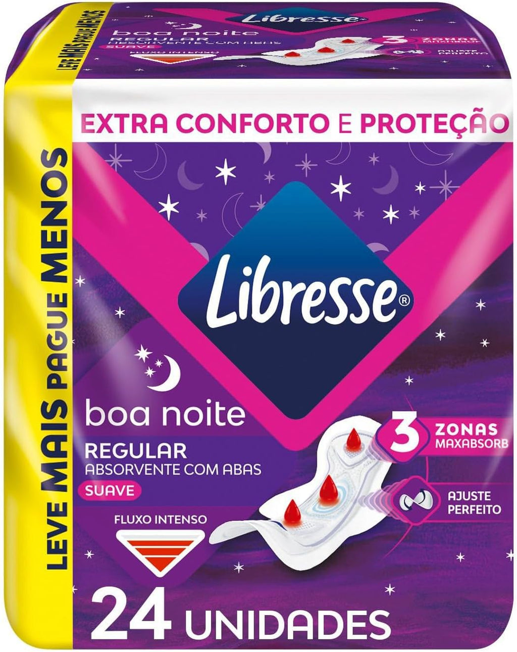 Libresse Sanitary Pads With Wings Overnight 24 pieces