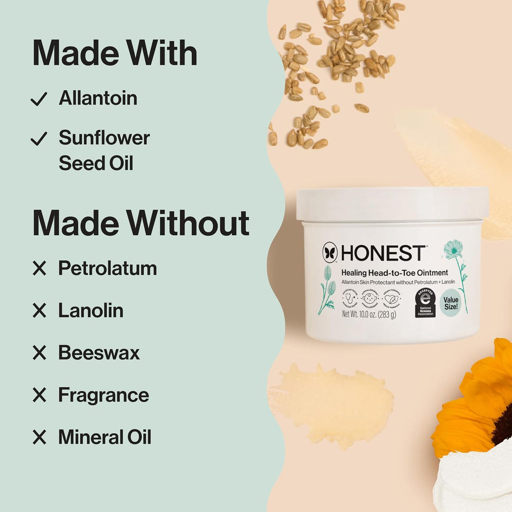 The Honest Company Head-to-Toe Healing Ointment, Fragrance-Free, 10 oz