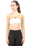 Post Liposcution Arm Compression Garment || MICROPOLY FABRIC || Slimming Sleeves || Arms Posture Corrector || Shapewear || Post Surgical Arms Support (Beige, S)