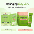 Feel Goods Digestion+ Gut Health Organic Fiber & Probiotic Powder Drink Mix | Digestive Enzymes, Digestion Plus, Bloating Relief, Gut Cleanse, Gut Guardian - Zero Sugar, 15 Stick Packets