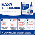 Dental Lab Instant Bonding Denture Adhesive Kit - Denture Repair Glue 1oz for Dentures & Lab Tools, Cracks, Gaps & Loose Teeth | Fast-Setting, Long-Lasting Hold | Safe, No Irritating Odor