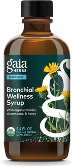 Gaia Herbs Bronchial Wellness Syrup - Respiratory Support Supplement to Help Maintain Lung Health & Help Provide Comfort for Occasional Dry Cough* - 5.4 Fl Oz (Up to 32 Servings)