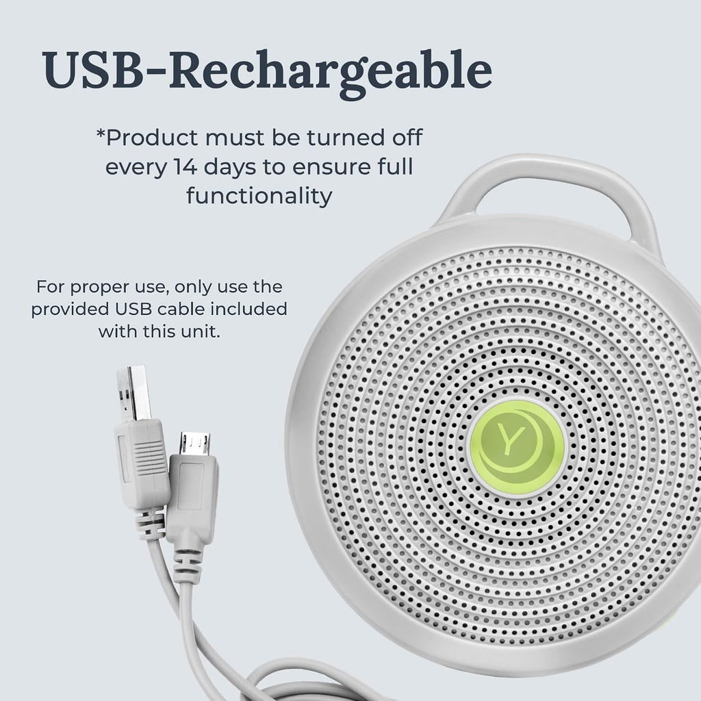 Yogasleep Hushh Portable White Noise Sound Machine for Baby, 3 Soothing Natural Sounds with Volume Control, Compact Size, Noise Canceling for Sleep Aid, Office Privacy, & Meditation, Registry Gift