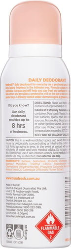Femfresh Daily Deodorant 75g, Long-Lasting Freshness and Comfort for Intimate Skin, With Calendula & Silk Extracts, Odour Protection, Dermatologically & Gynaecologically Tested