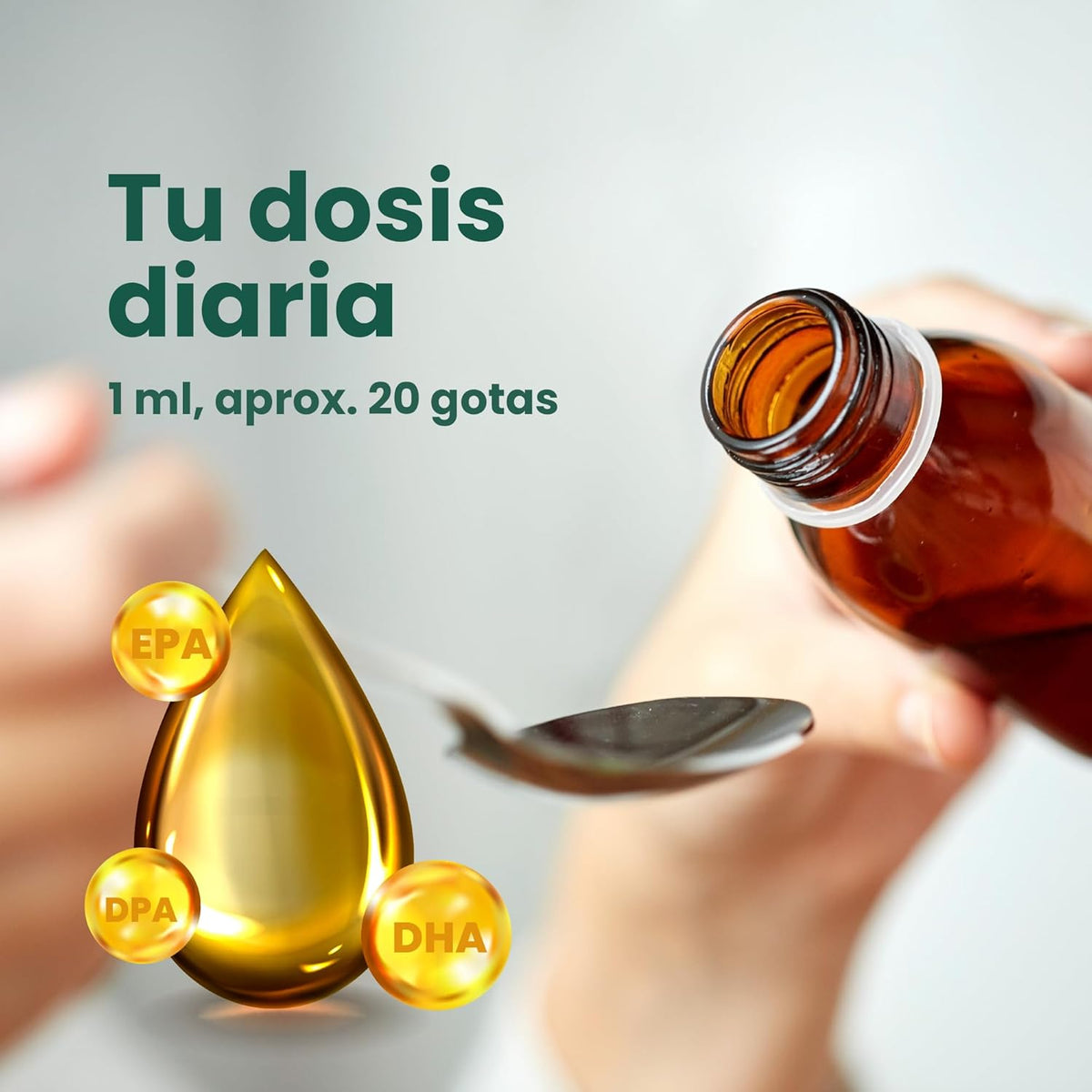 by Brudy Lab - Algae DHA - High Concentration Vegan Omega 3 Oil from Microalgae, DHA with Vitamin E - Lemon & Mint Flavor - Gluten & Dairy Free - 100ml