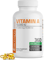 Bronson Vitamin A 10,000 IU Healthy Vision and Immune Support, 360 Softgels | Vitamin A Palmitate, Once-Daily Rapid Release, Skin, Growth & Reproduction Support, Non-GMO