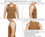 Gynecomastia Full Vest Medical Compression Jacket for Post Surgery Chest Support – Breathable Adjustable Recovery Jacket Medical Compression Full Supporter Post Operative Vest Support 1pcs
