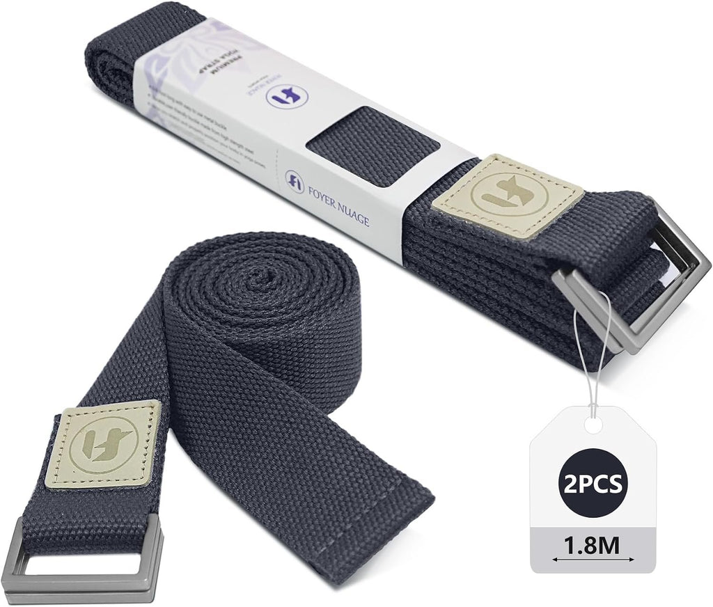 Yoga Straps 1.8M or 2.5M, Durable Cotton Yoga Straps for Stretching, Adjustable Yoga Belt Strap for Yoga, Dance, Gym Workouts