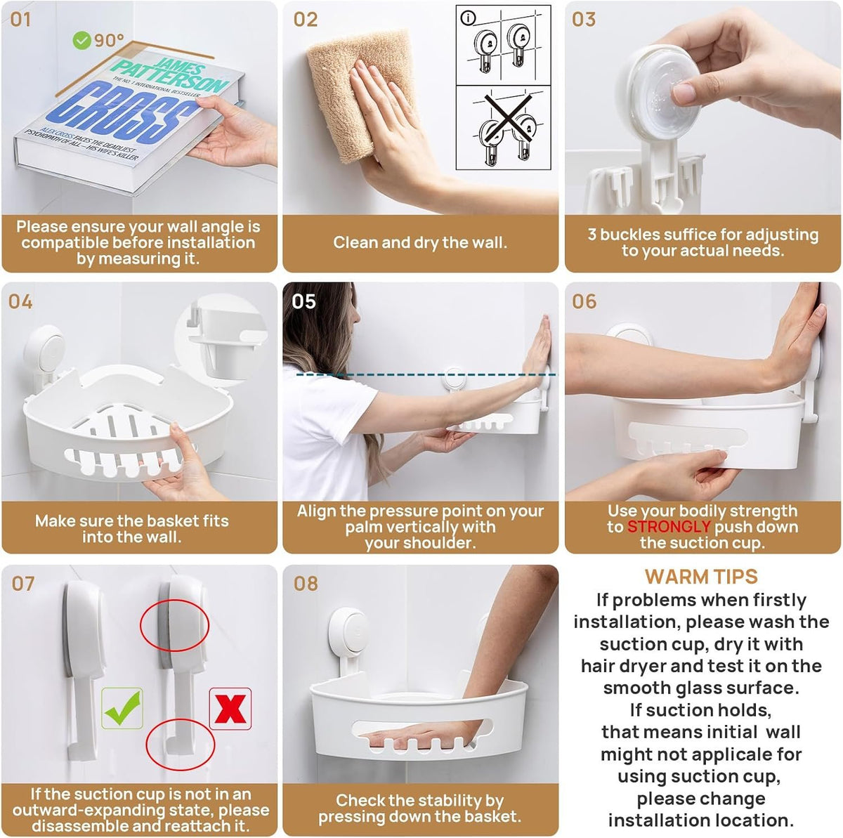 Shower Grab Bars & Corner Shower Caddy