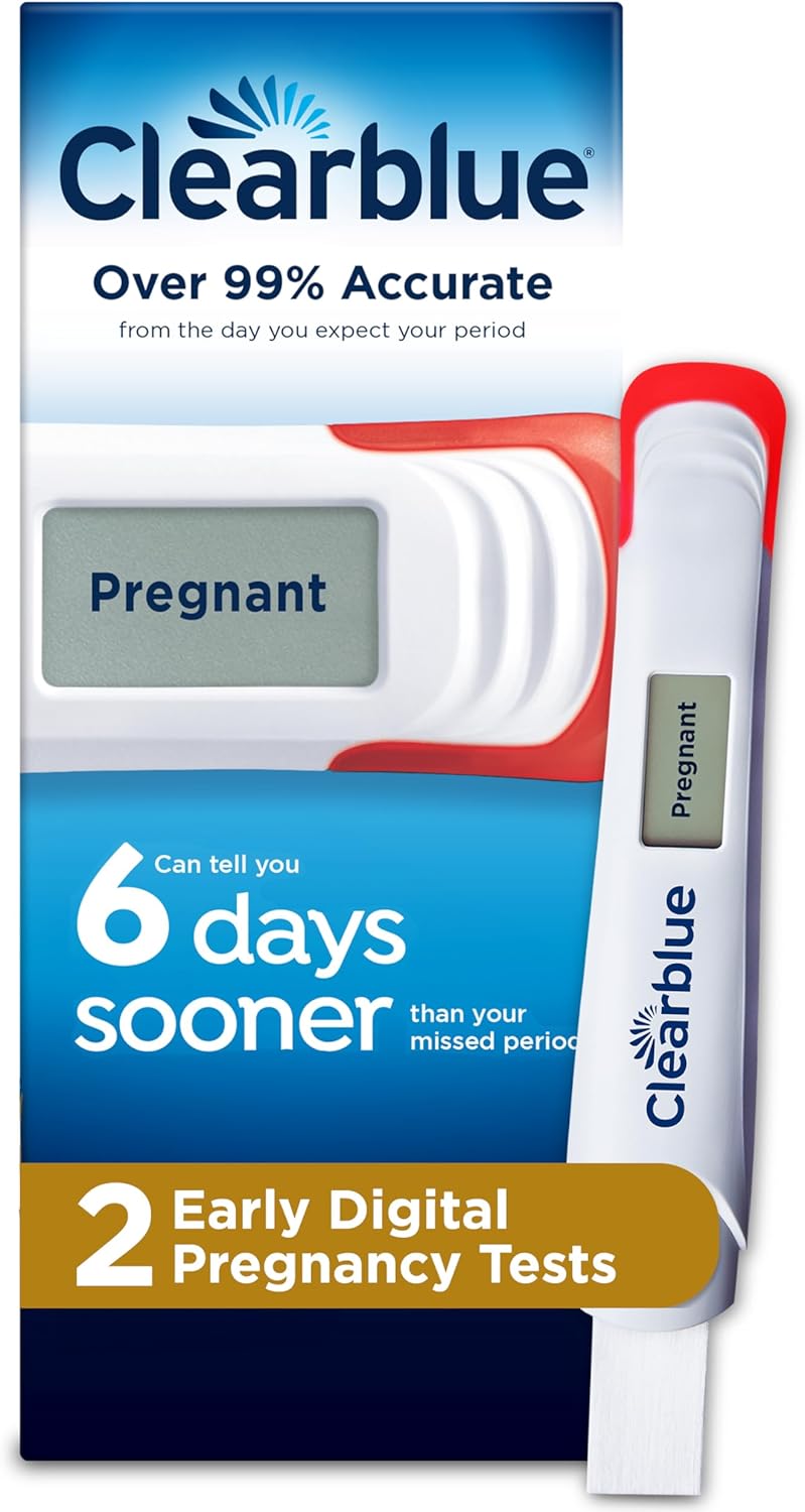 Clearblue Early Digital Pregnancy Test, Early Detection at Home Pregnancy Test, 2 Ct