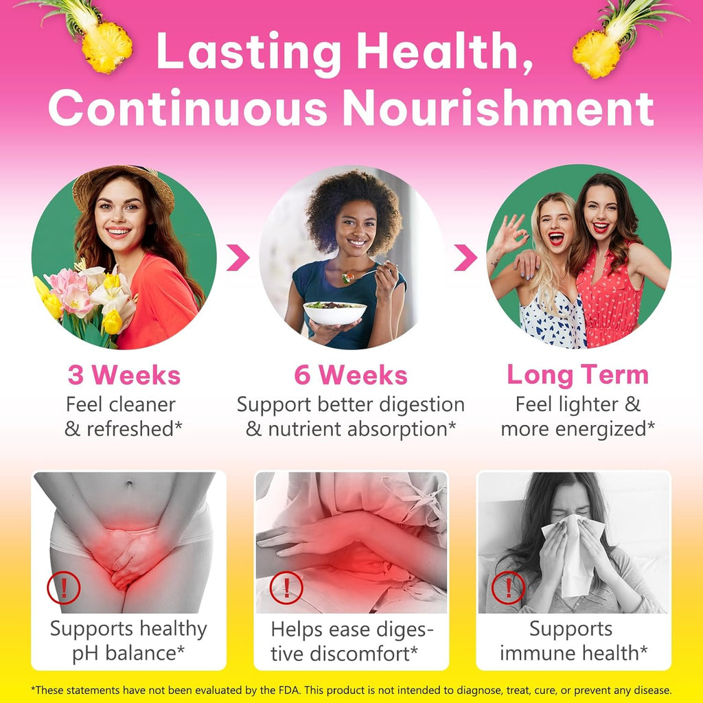 Probiotic Gummies for Women 60 PCS, pH Balance, Supports Gut Health and Immune System, Prebiotic and Lactobacilli Blend