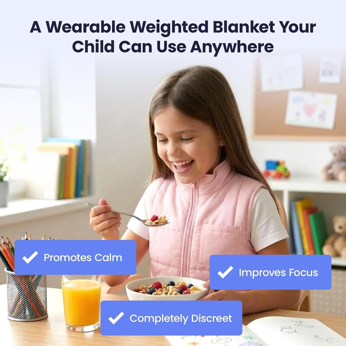 Sereni Weighted Calming Vest for Kids, Therapy Compression Vest, Sensory for Emotional Regulation