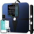 Lepulse Smart Scale for Body Weight, 8-Electrode Body Composition Scale | with BMI Body Fat Muscle Mass, Rechargeable Digital Body Scale with 20 Metrics in App, Large Color Display and Report, Black