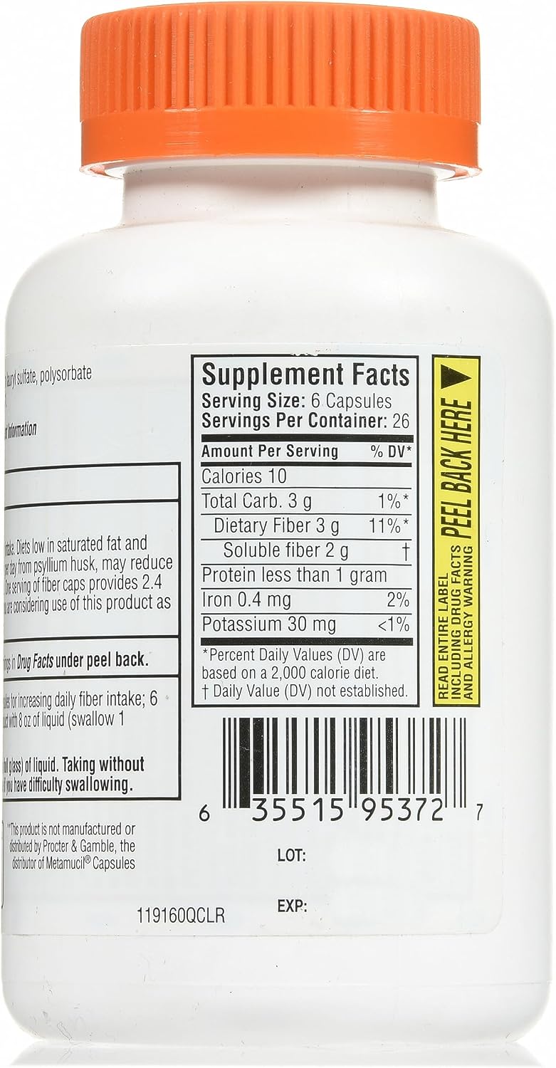 Quality Choice Daily Fiber Capsules for Regularity, 160 Count