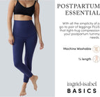 Ingrid & Isabel | Basics Postpartum Compression Leggings | Postpartum Leggings for Tummy Control & Support