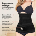 3 in 1 Postpartum Belly Support Recovery Wrap Band (Midnight Black, M/L) | Postpartum Belly Band, After Birth Brace, Slimming Girdles, Body Shaper Waist Shapewear, Post Surgery Pregnancy Belly Support