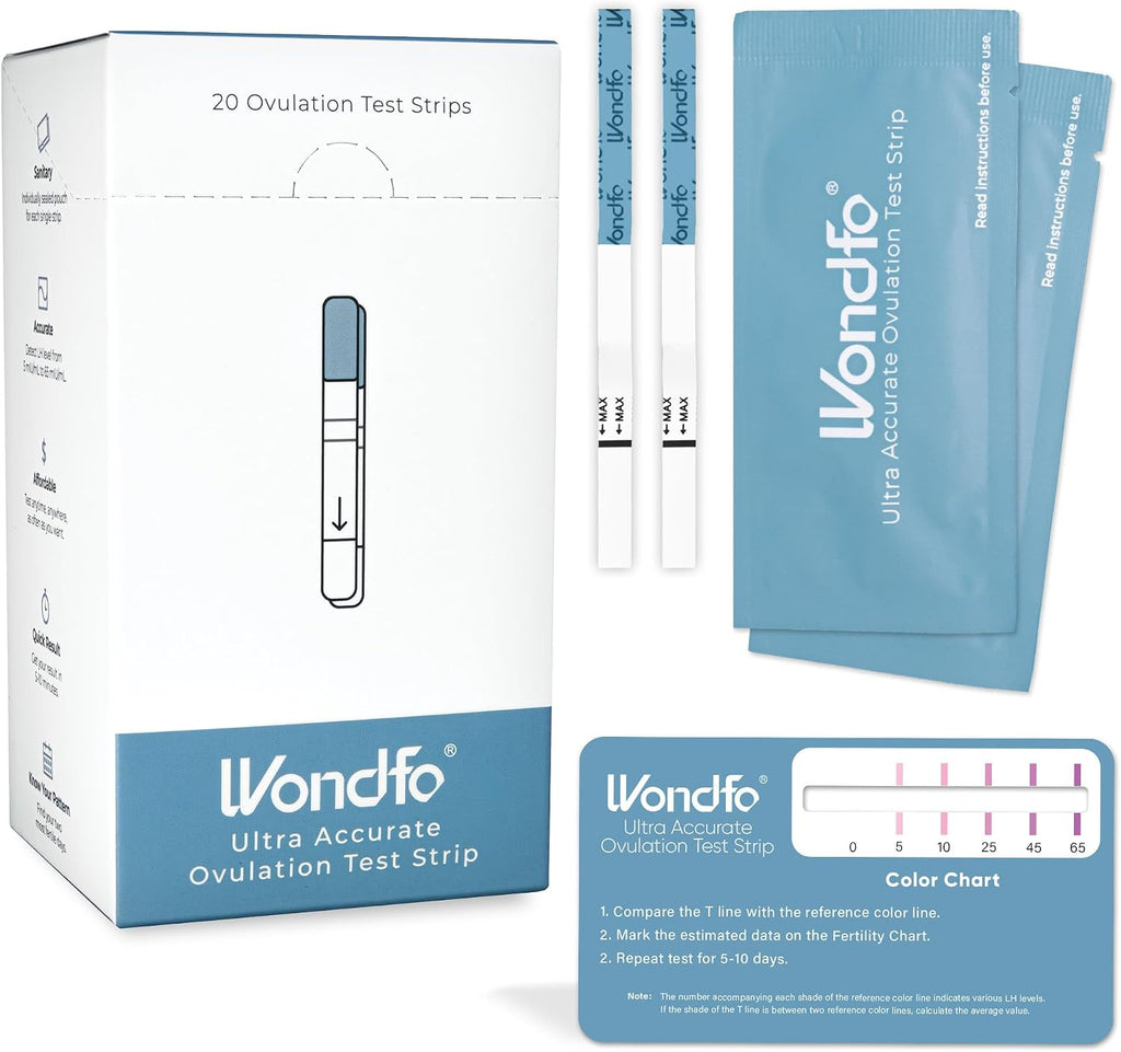 Wondfo Ultra Accurate Ovulation Test Strips with Numerical Result, 20 Count | Quantitative Tracking Beyond Yes/No, Log Daily LH on Fertility Chart, Trying to Conceive