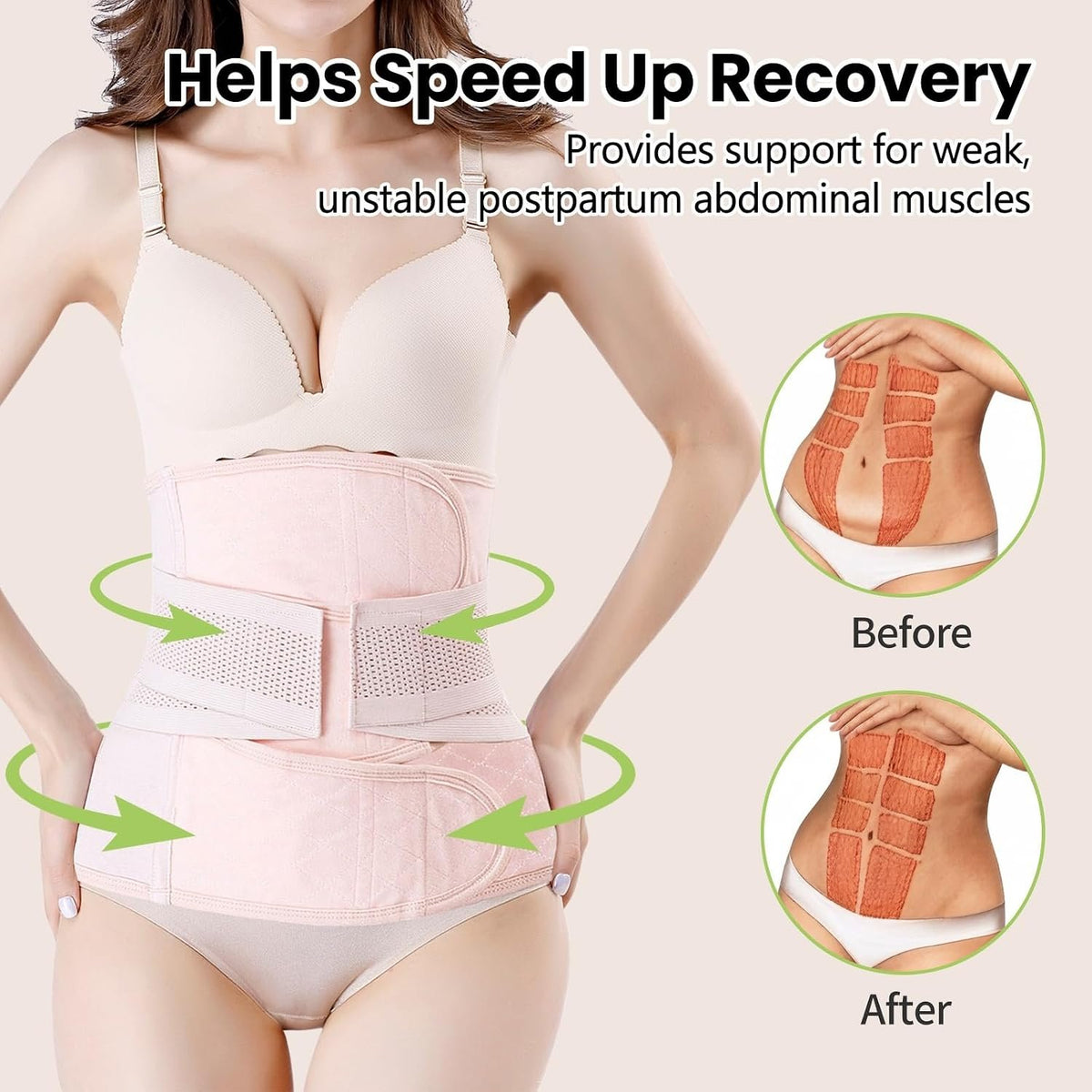 Postpartum Girdle C-Section Recovery Belt Belly Wrap Belly Band | Postpartum Belly Band Post Surgery Pregnancy Belly Support Band Abdominal Binder Shapewear Back Support
